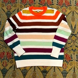 LOFT Soft Striped Lightweight Sweater L Petite EUC